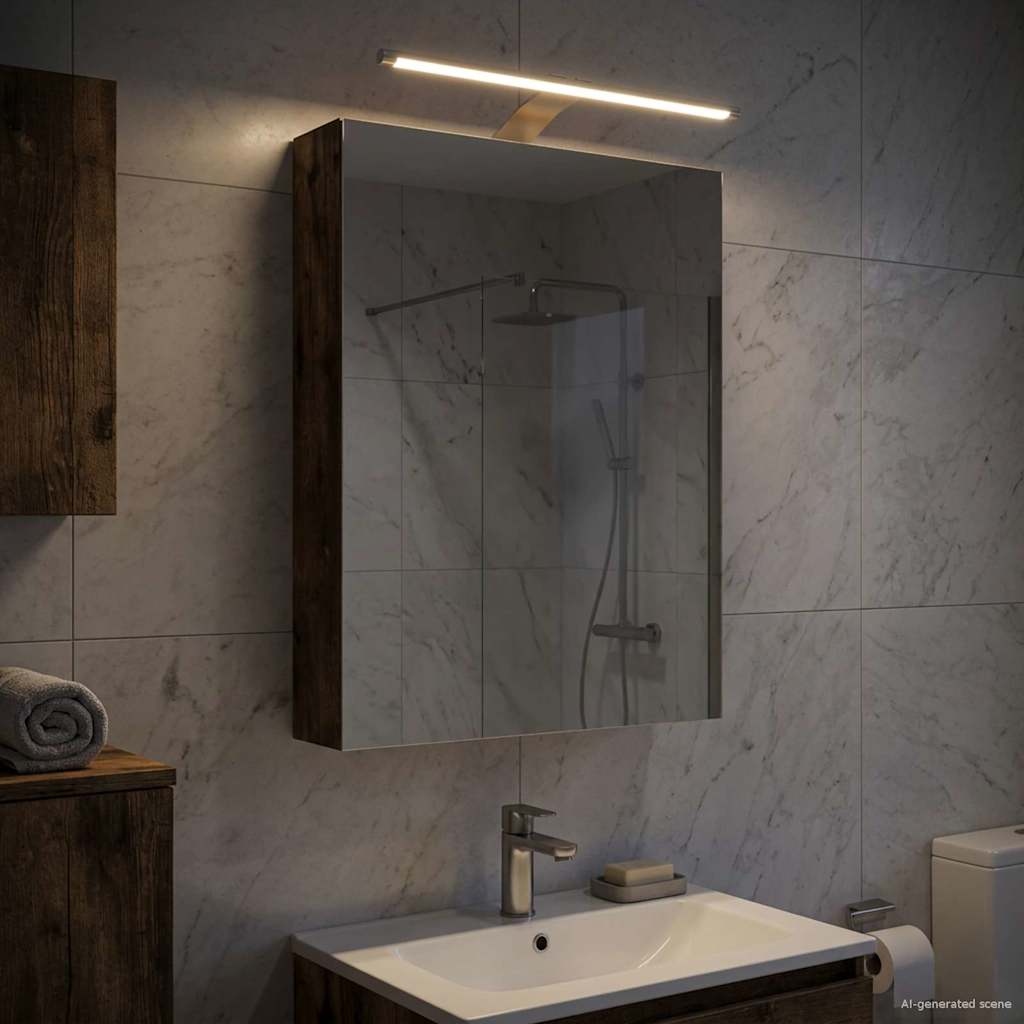 Bathroom Mirror Cabinet Smoked Oak 40 x 10.5 x 60.5 cm
