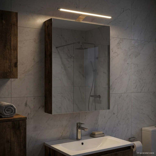 Bathroom Mirror Cabinet Smoked Oak 40 x 10.5 x 60.5 cm