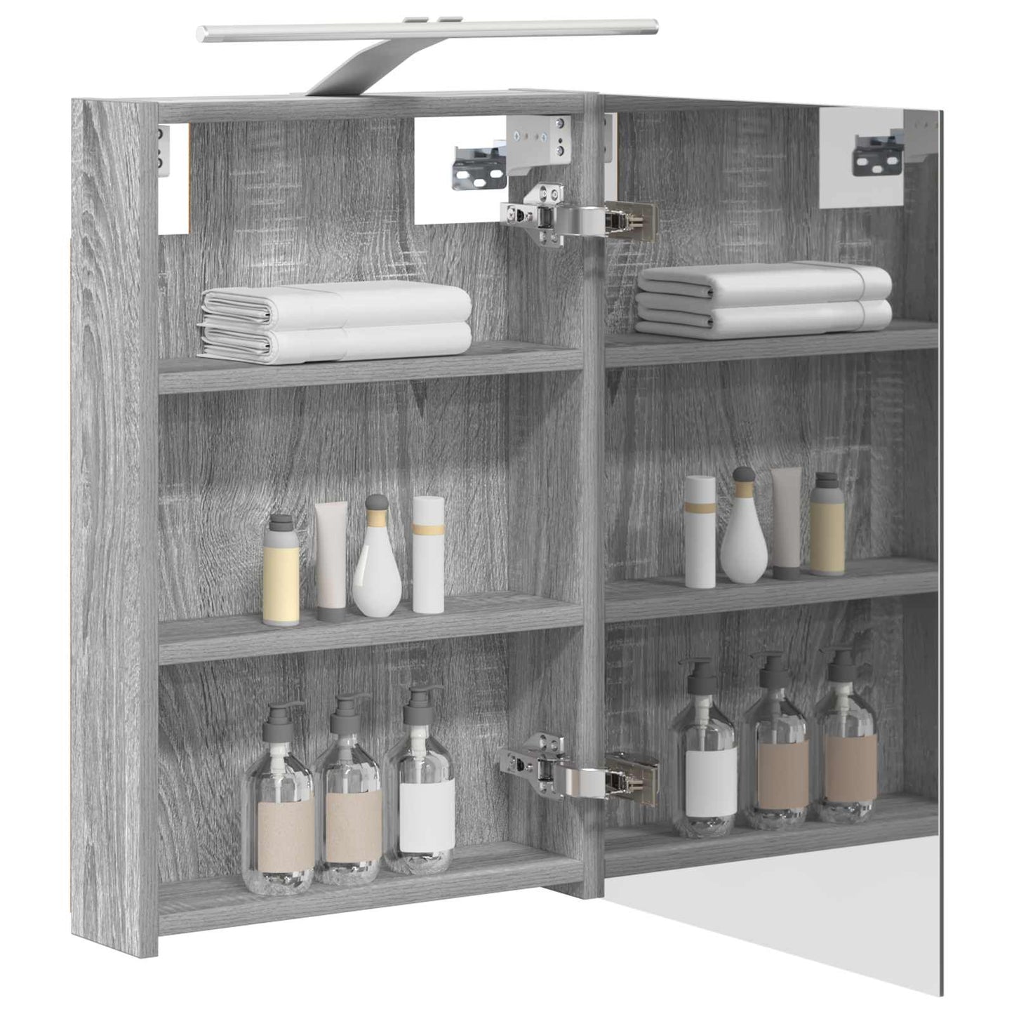 Bathroom Mirror Cabinet Grey Sonoma 40 x 10.5 x 60.5 cm