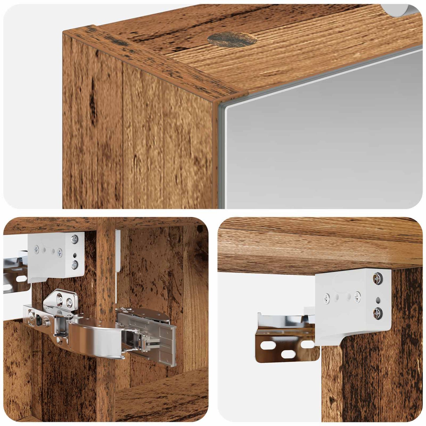 Bathroom Mirror Cabinet Old Wood 40 x 10.5 x 60.5 cm