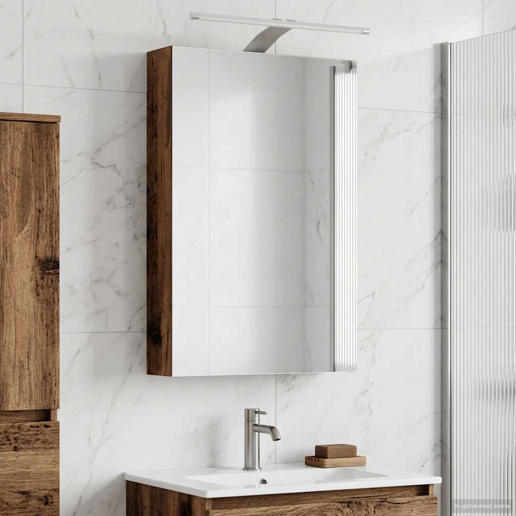 Bathroom Mirror Cabinet Old Wood 40 x 10.5 x 60.5 cm