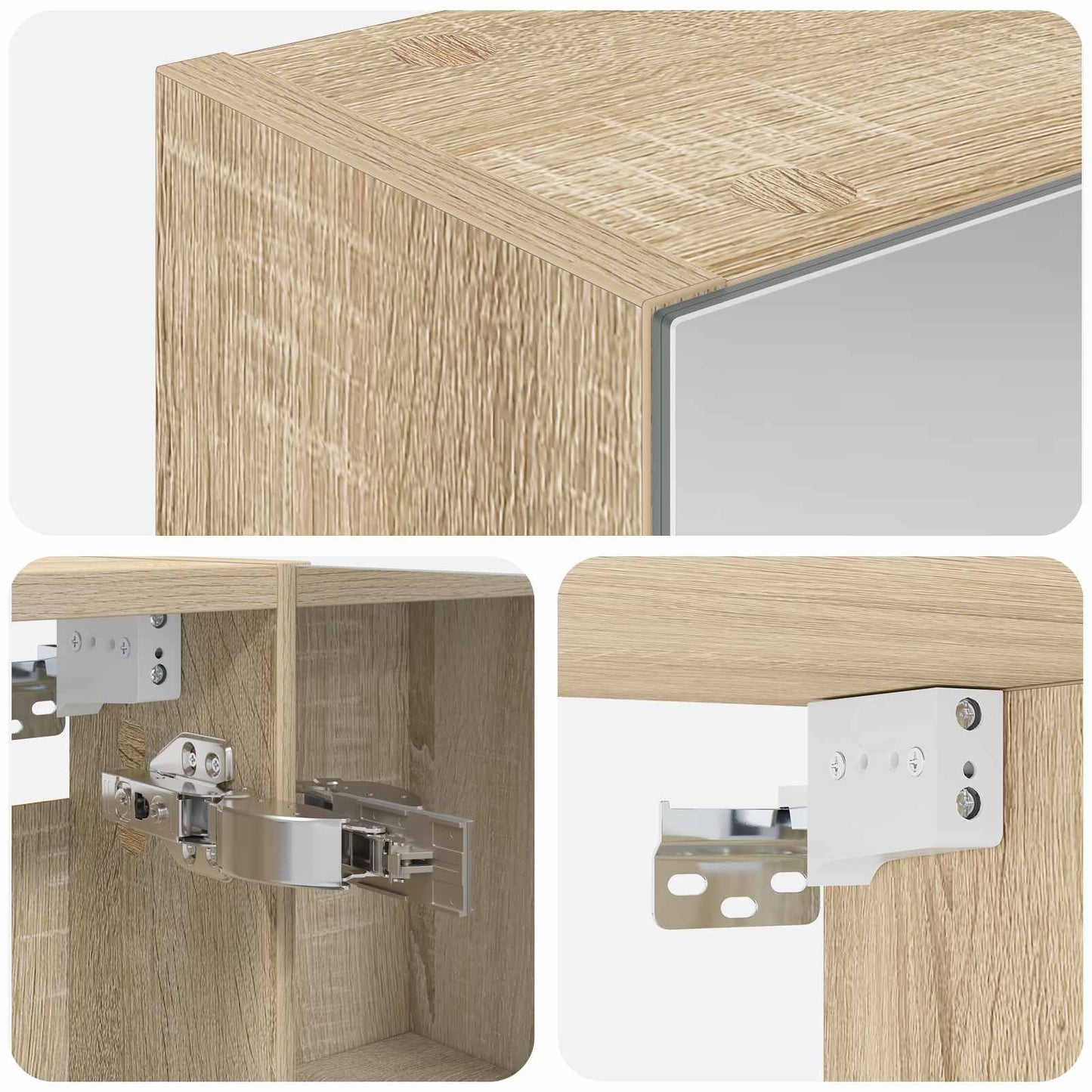 Bathroom Mirror Cabinet Sonoma Oak 50 x 14.5 x 70 cm