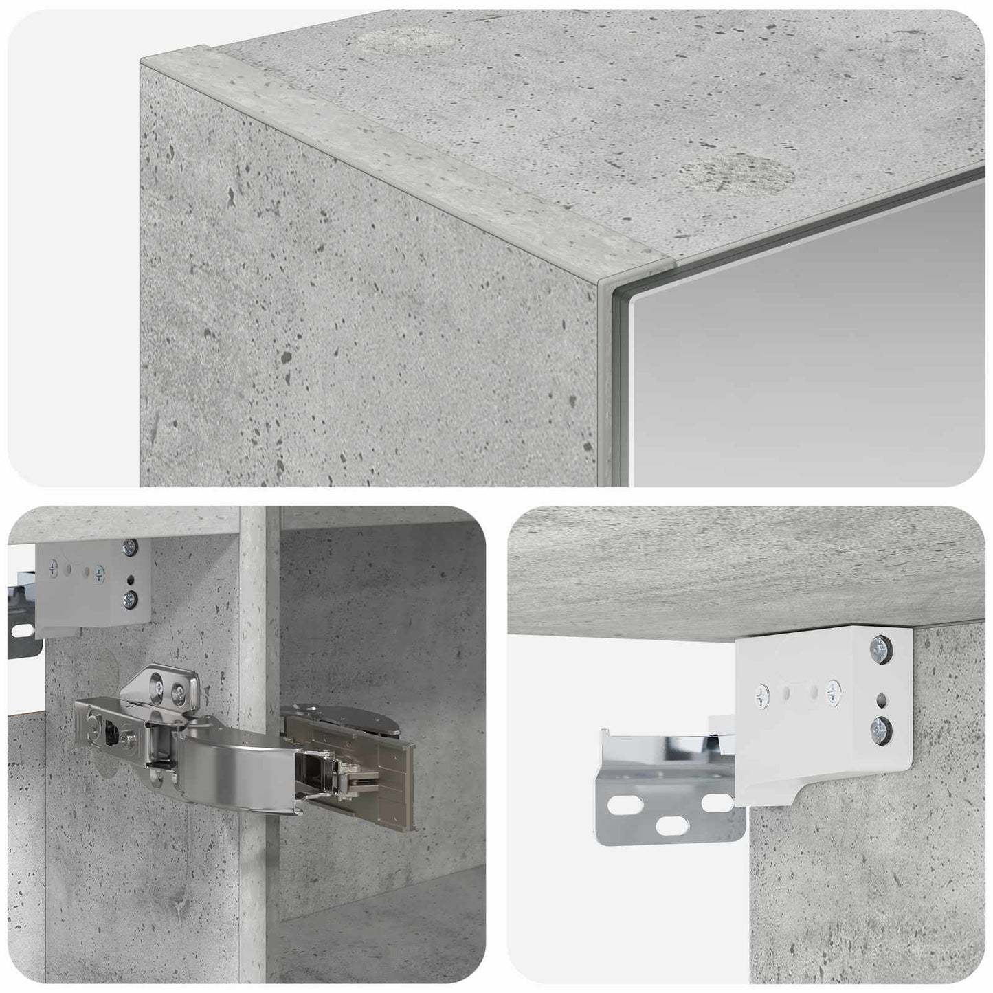 Bathroom Mirror Cabinet Concrete Grey 50 x 14.5 x 70 cm
