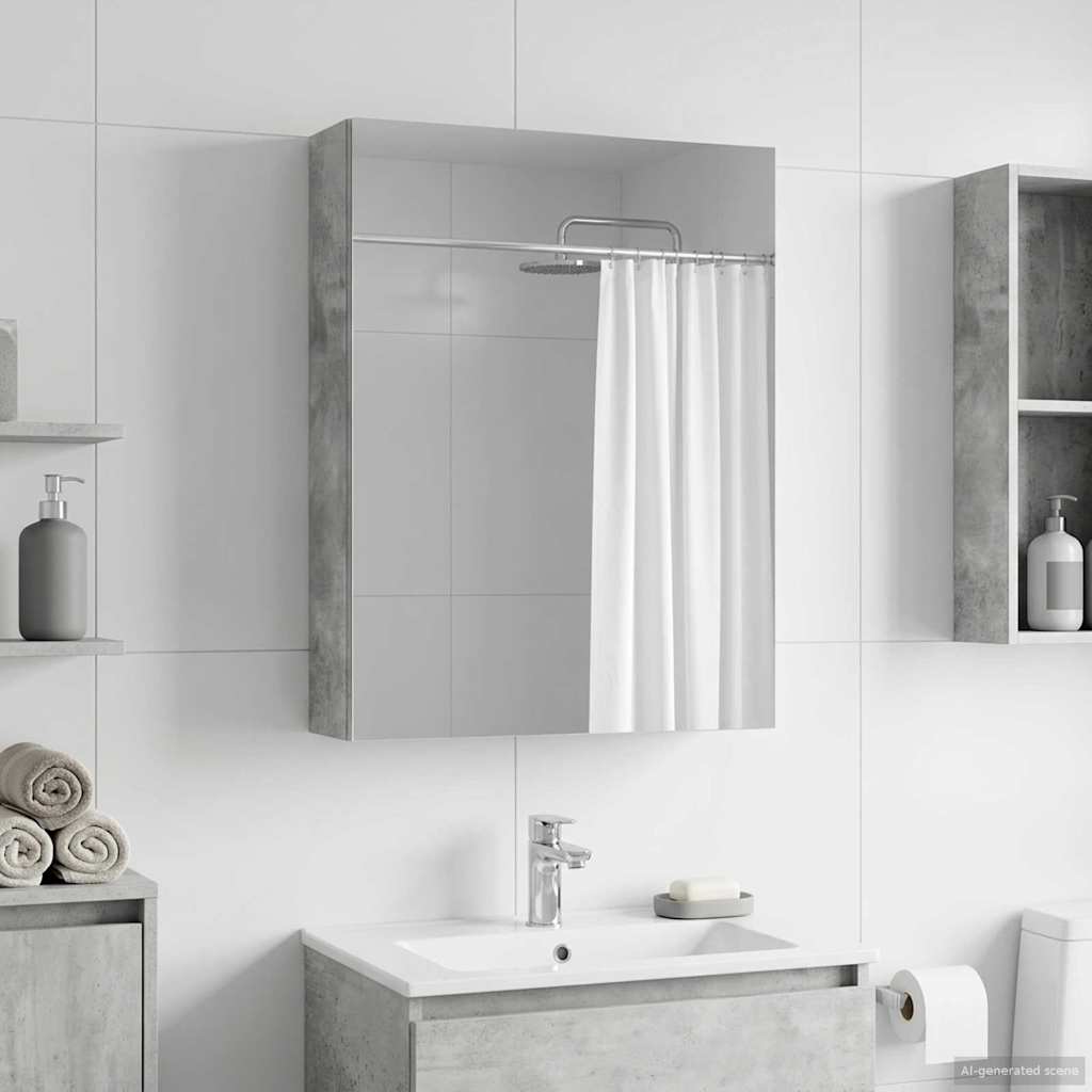 Bathroom Mirror Cabinet Concrete Grey 50 x 14.5 x 70 cm