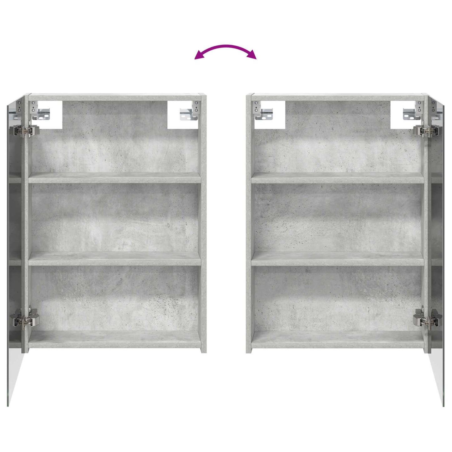 Bathroom Mirror Cabinet Concrete Grey 50 x 14.5 x 70 cm