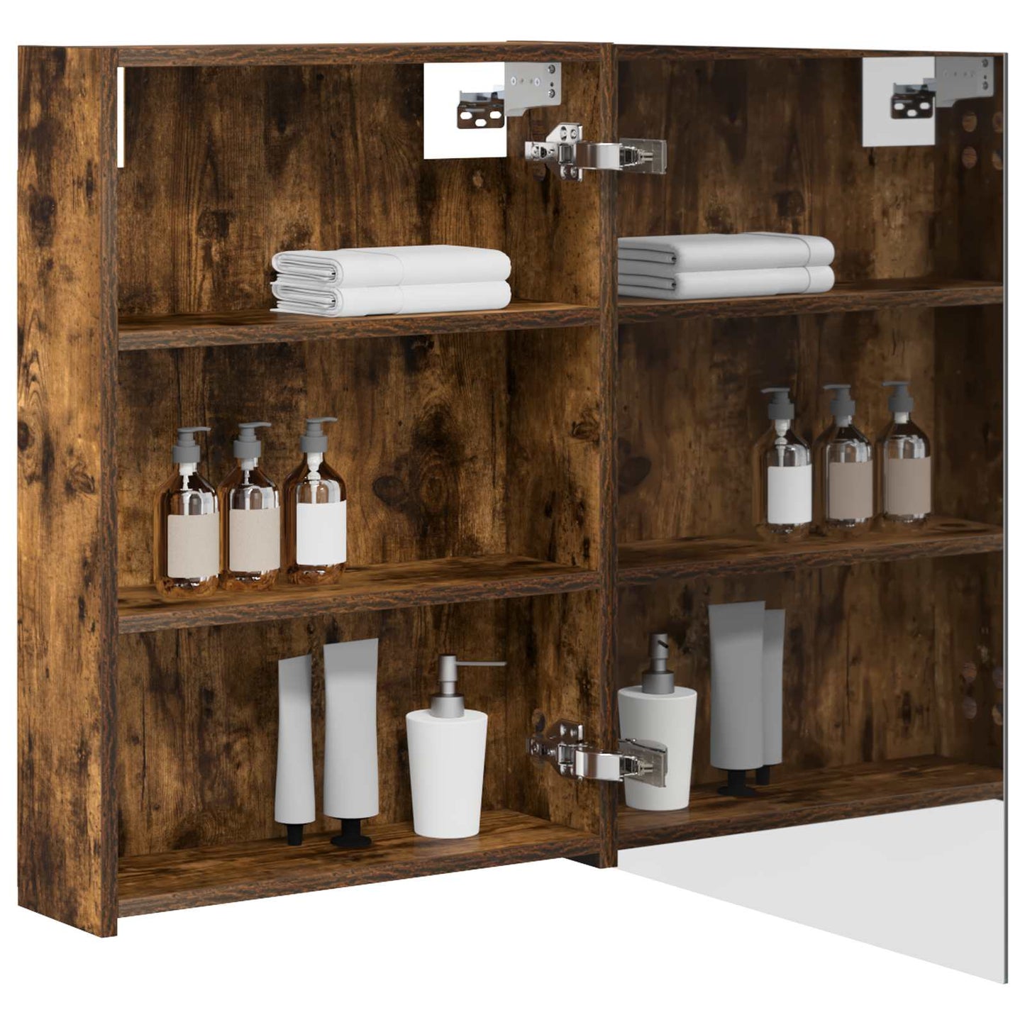 Bathroom Mirror Cabinet Smoked Oak 50 x 14.5 x 70 cm