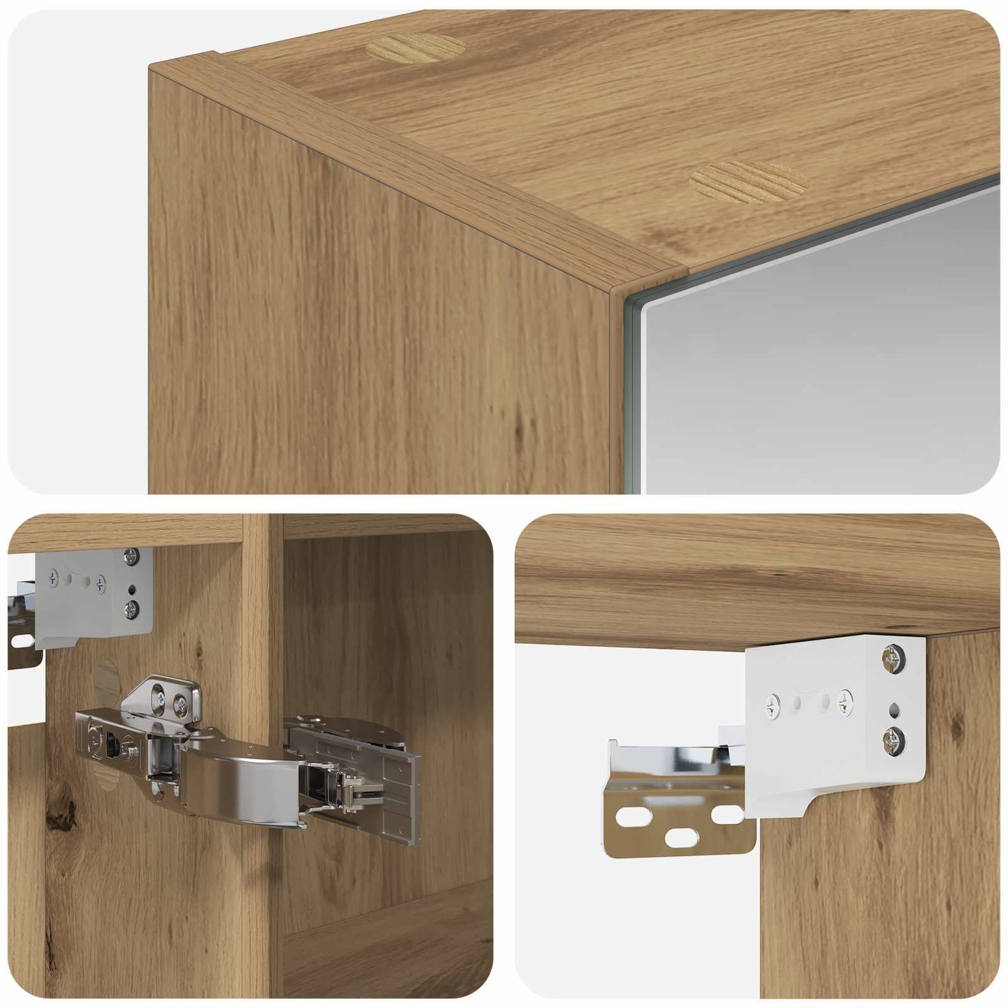 Bathroom Mirror Cabinet Artisian Oak 50 x 14.5 x 70 cm