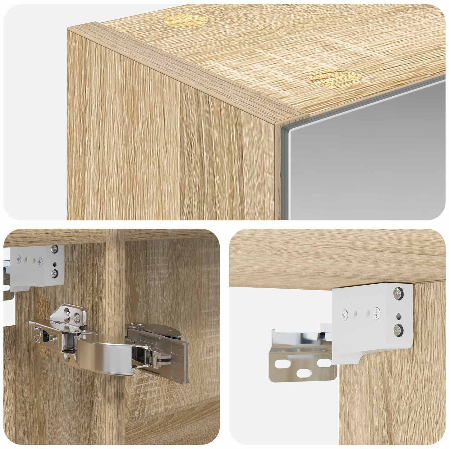 Bathroom Mirror Cabinet Sonoma Oak 50 x 14.5 x 70 cm