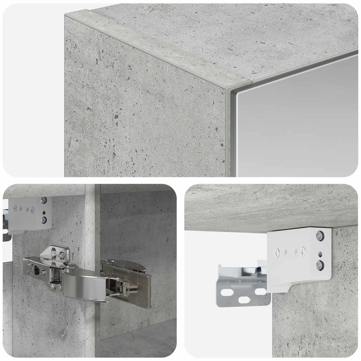 Bathroom Mirror Cabinet Concrete Grey 50 x 14.5 x 70 cm