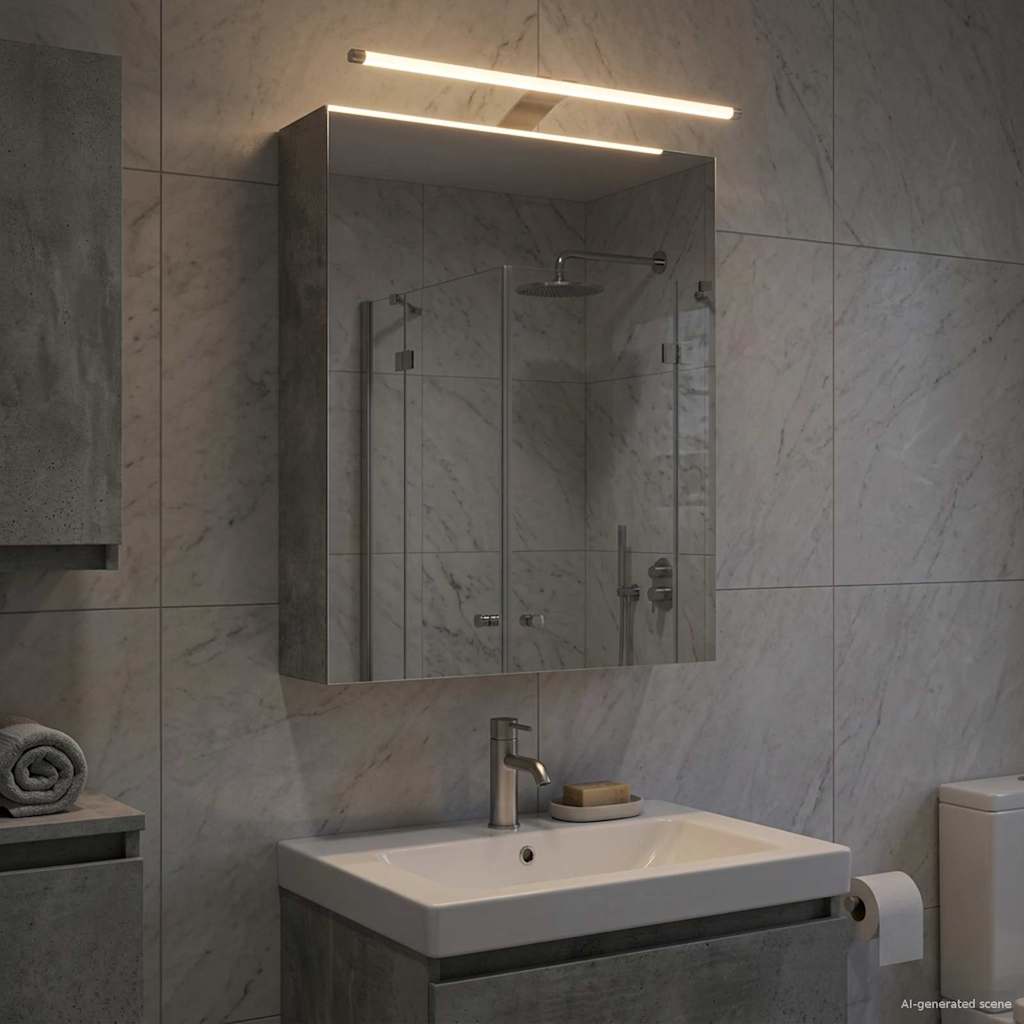 Bathroom Mirror Cabinet Concrete Grey 50 x 14.5 x 70 cm