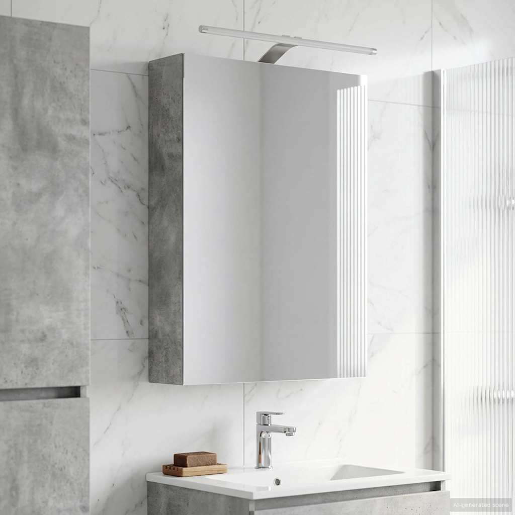 Bathroom Mirror Cabinet Concrete Grey 50 x 14.5 x 70 cm
