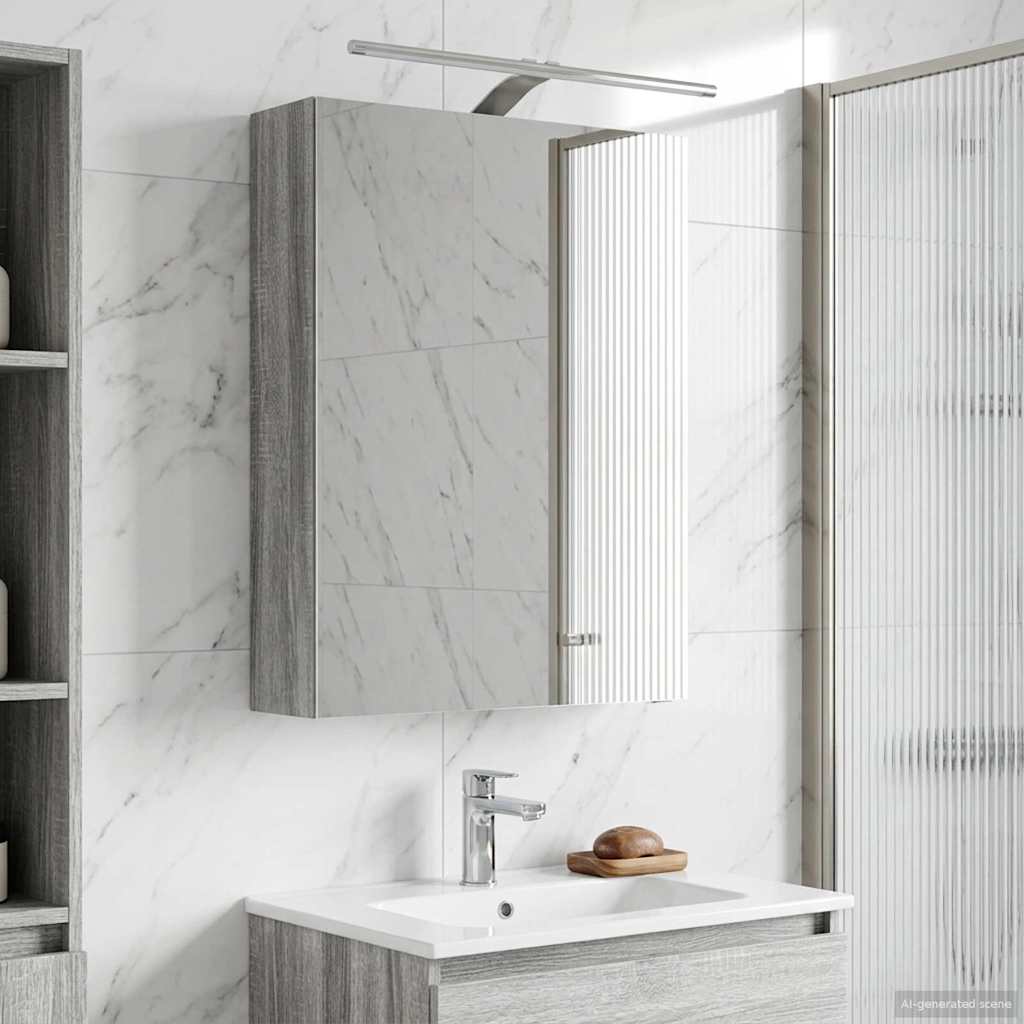 Bathroom Mirror Cabinet Grey Sonoma 50 x 14.5 x 70 cm