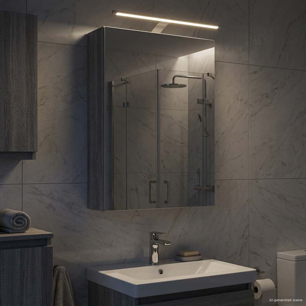Bathroom Mirror Cabinet Grey Sonoma 50 x 14.5 x 70 cm