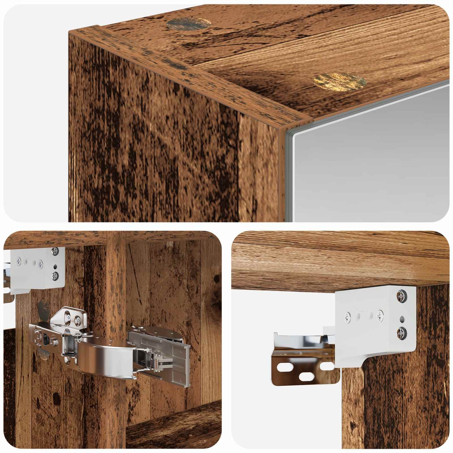 Bathroom Mirror Cabinet Old Wood 50 x 14.5 x 70 cm