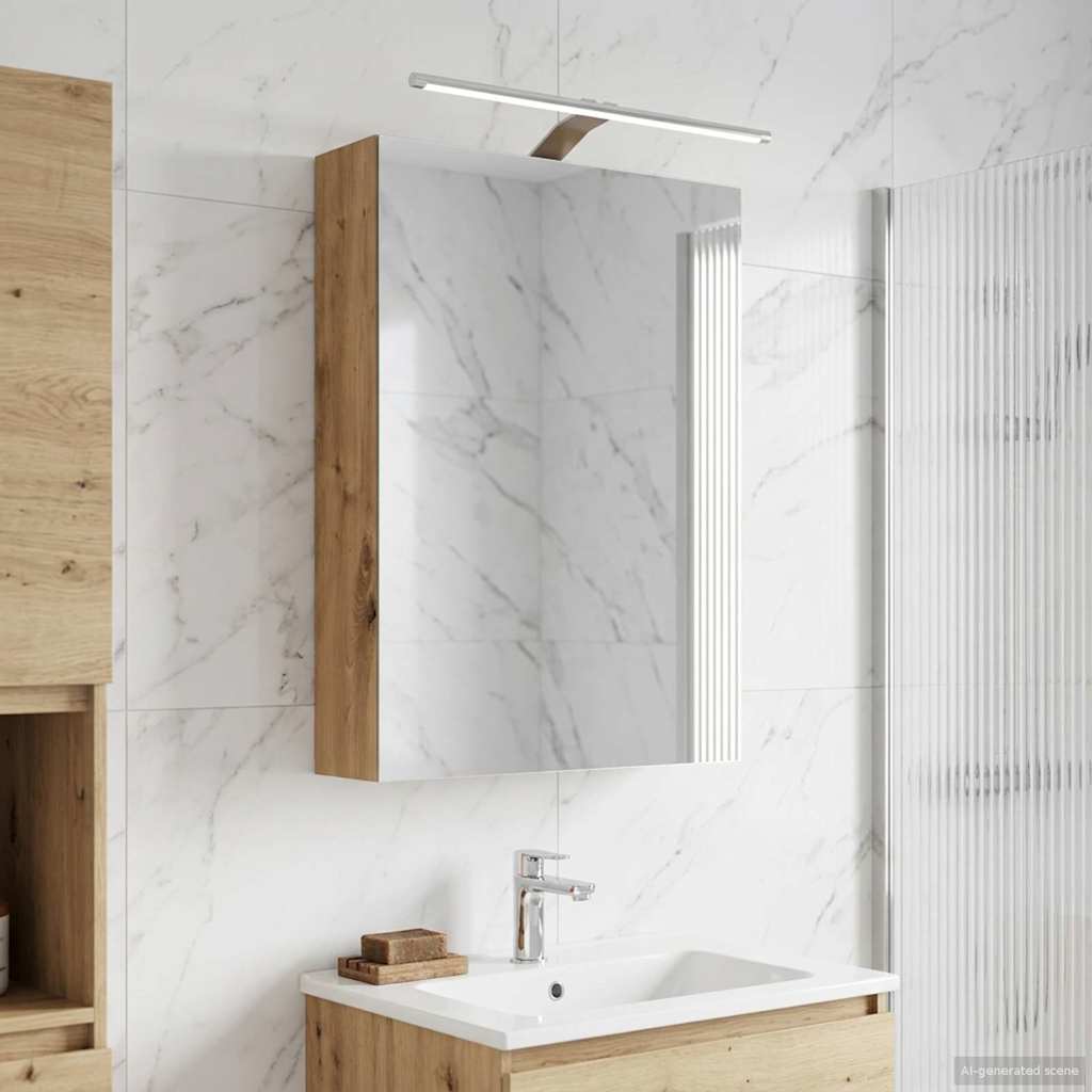 Bathroom Mirror Cabinet Artisian Oak 50 x 14.5 x 70 cm