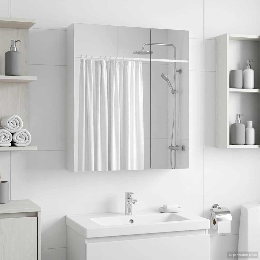 Bathroom Mirror Cabinet White 60 x 14.5 x 70 cm Engineered wood