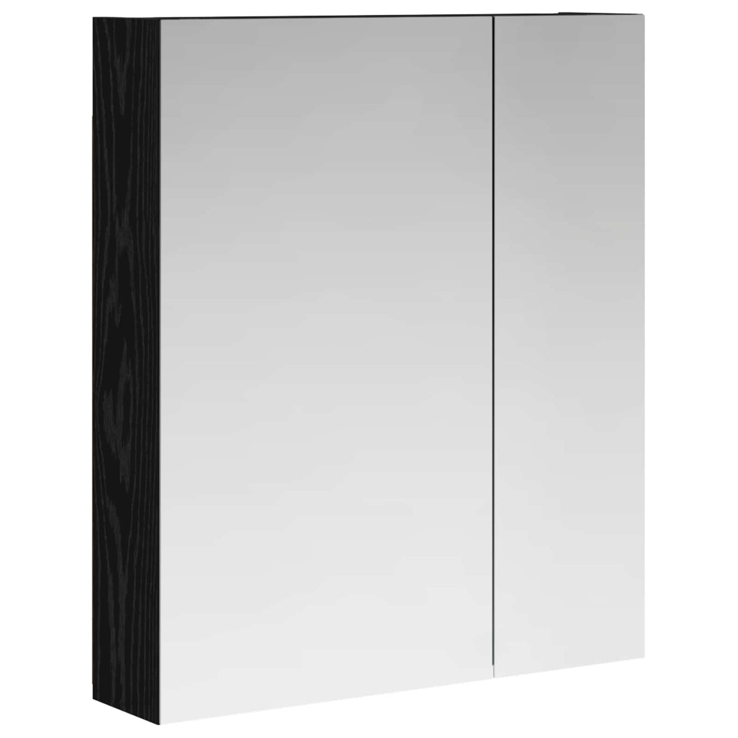 Bathroom Mirror Cabinet Black Oak 60 x 14.5 x 70 cm