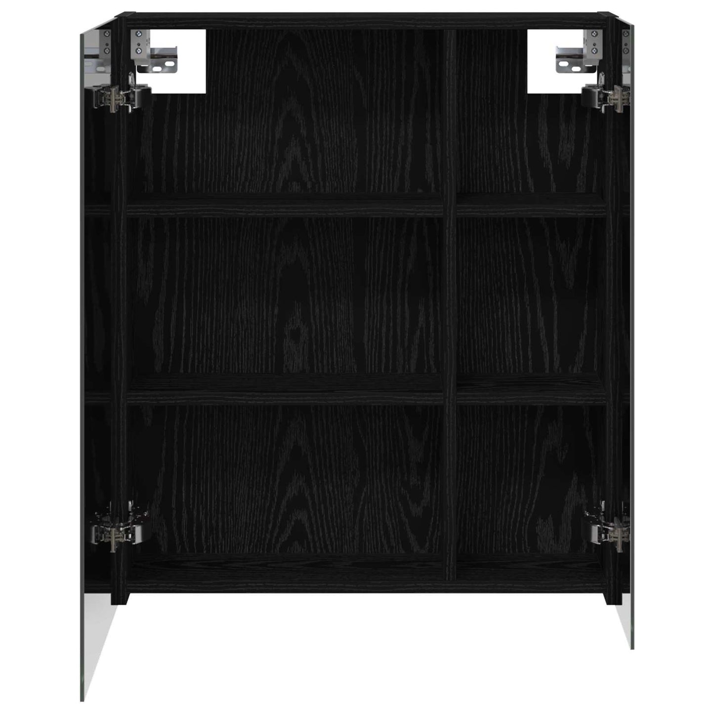 Bathroom Mirror Cabinet Black Oak 60 x 14.5 x 70 cm