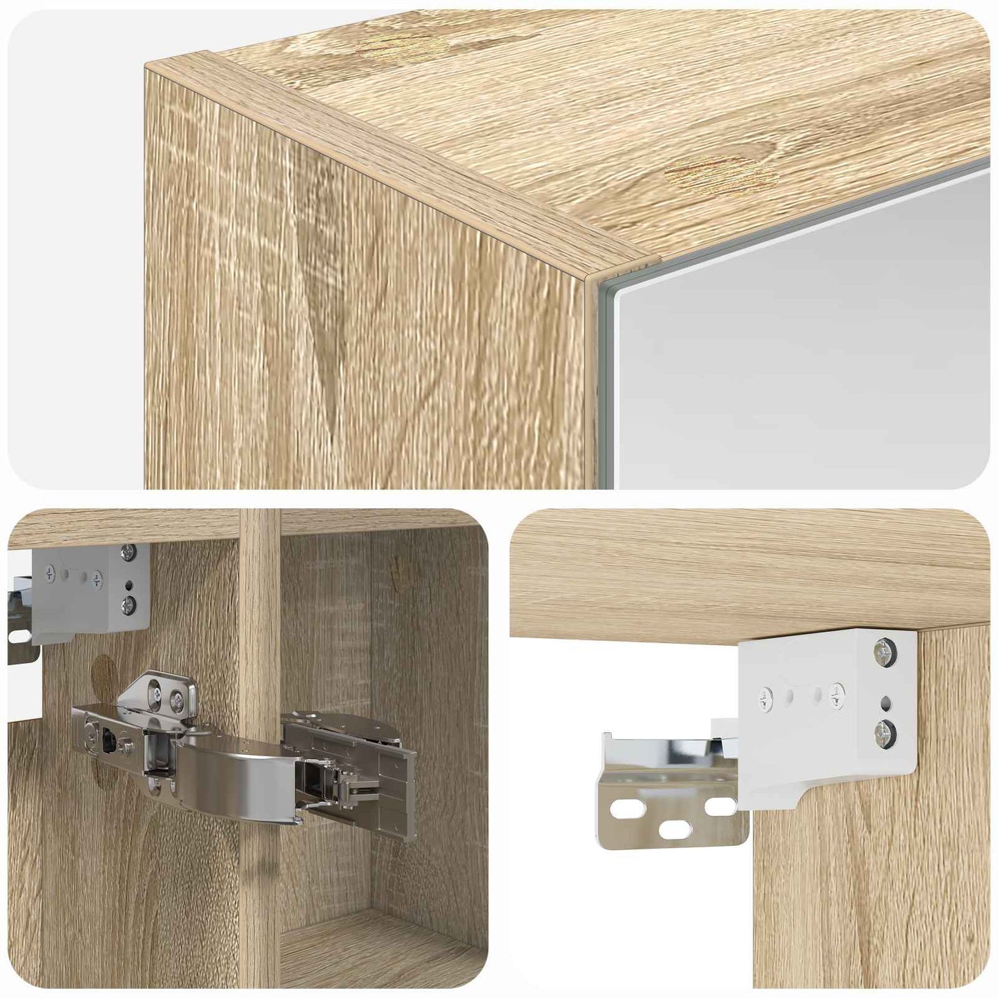 Bathroom Mirror Cabinet Sonoma Oak 60 x 14.5 x 70 cm