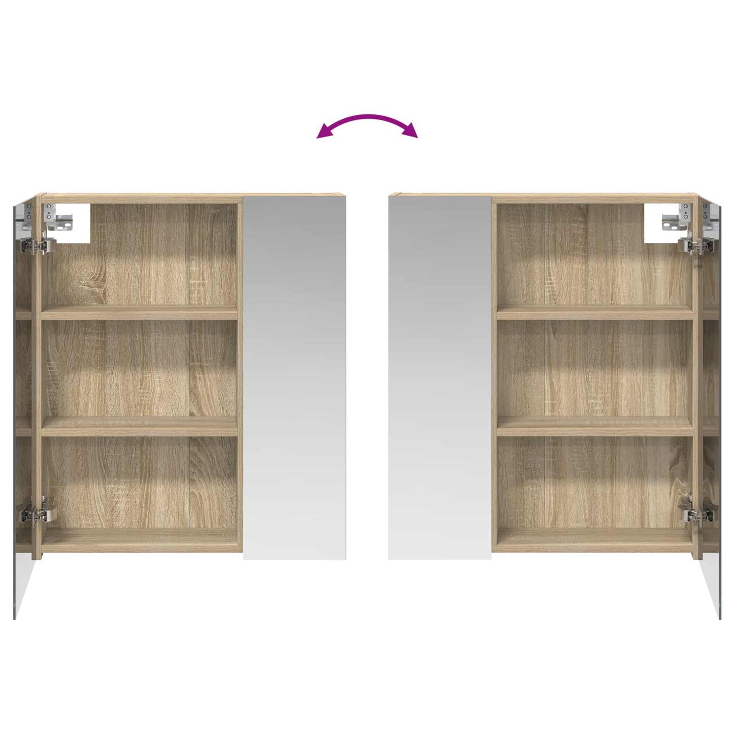 Bathroom Mirror Cabinet Sonoma Oak 60 x 14.5 x 70 cm