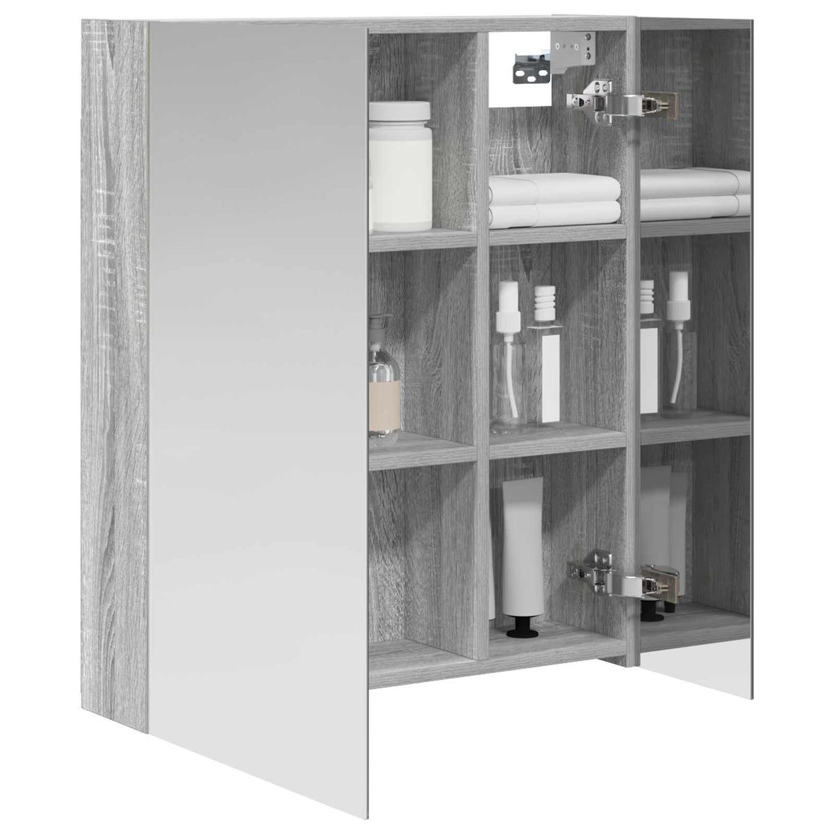 Bathroom Mirror Cabinet Grey Sonoma 60 x 14.5 x 70 cm