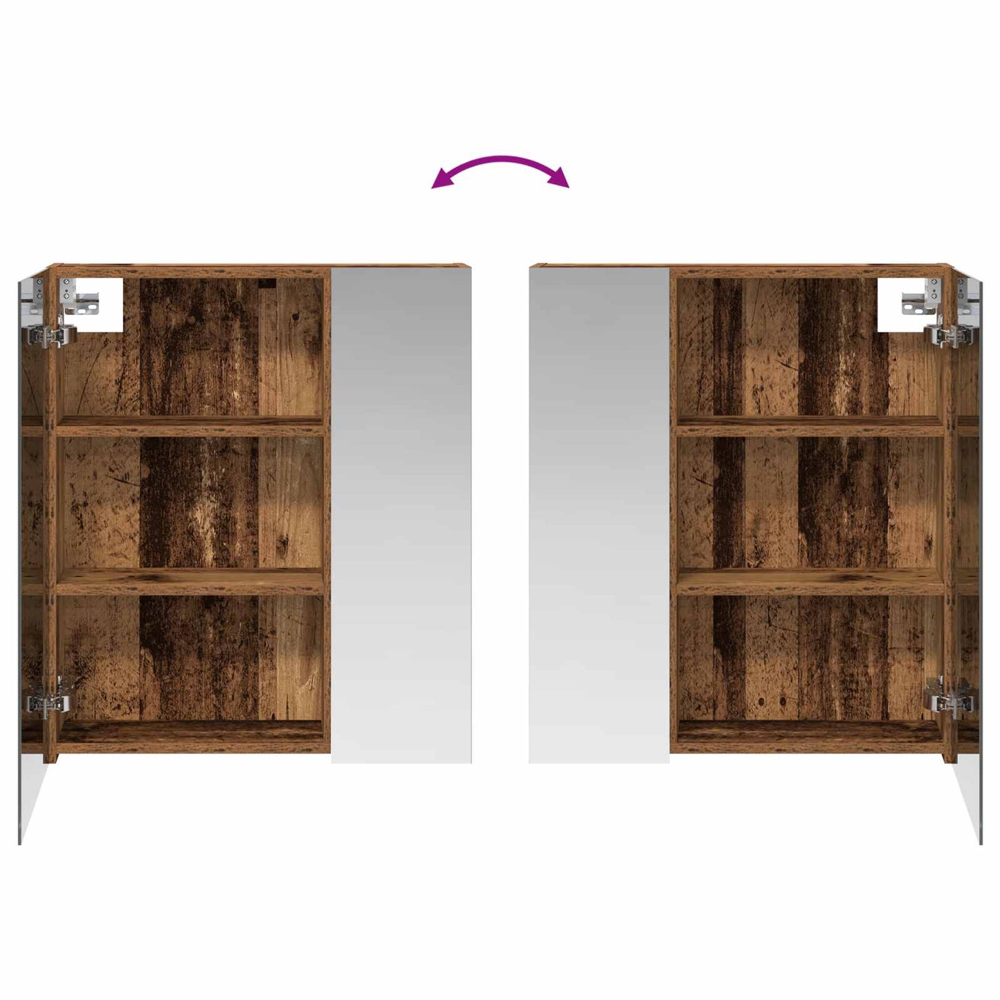 Bathroom Mirror Cabinet Old Wood 60 x 14.5 x 70 cm