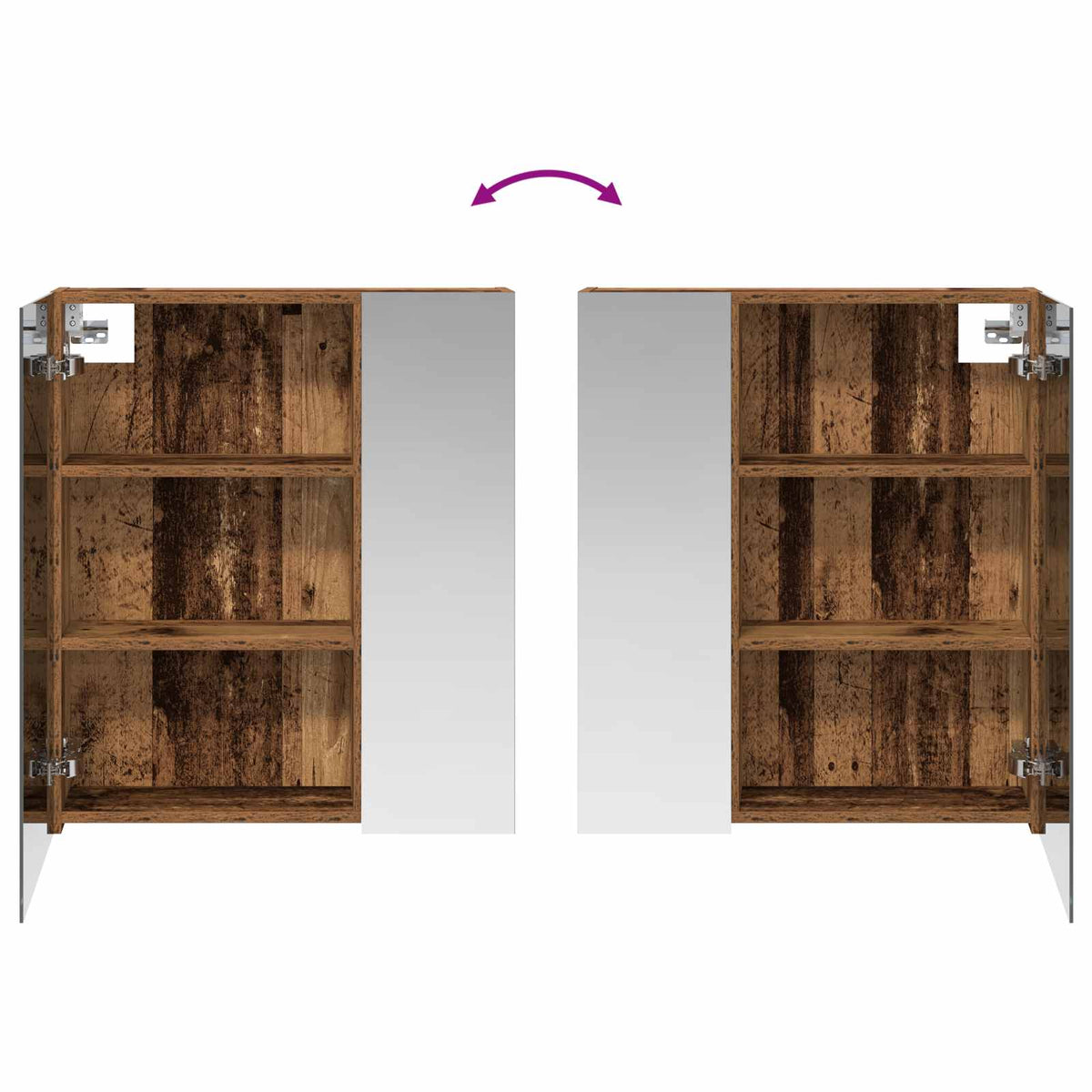 Bathroom Mirror Cabinet Old Wood 60 x 14.5 x 70 cm