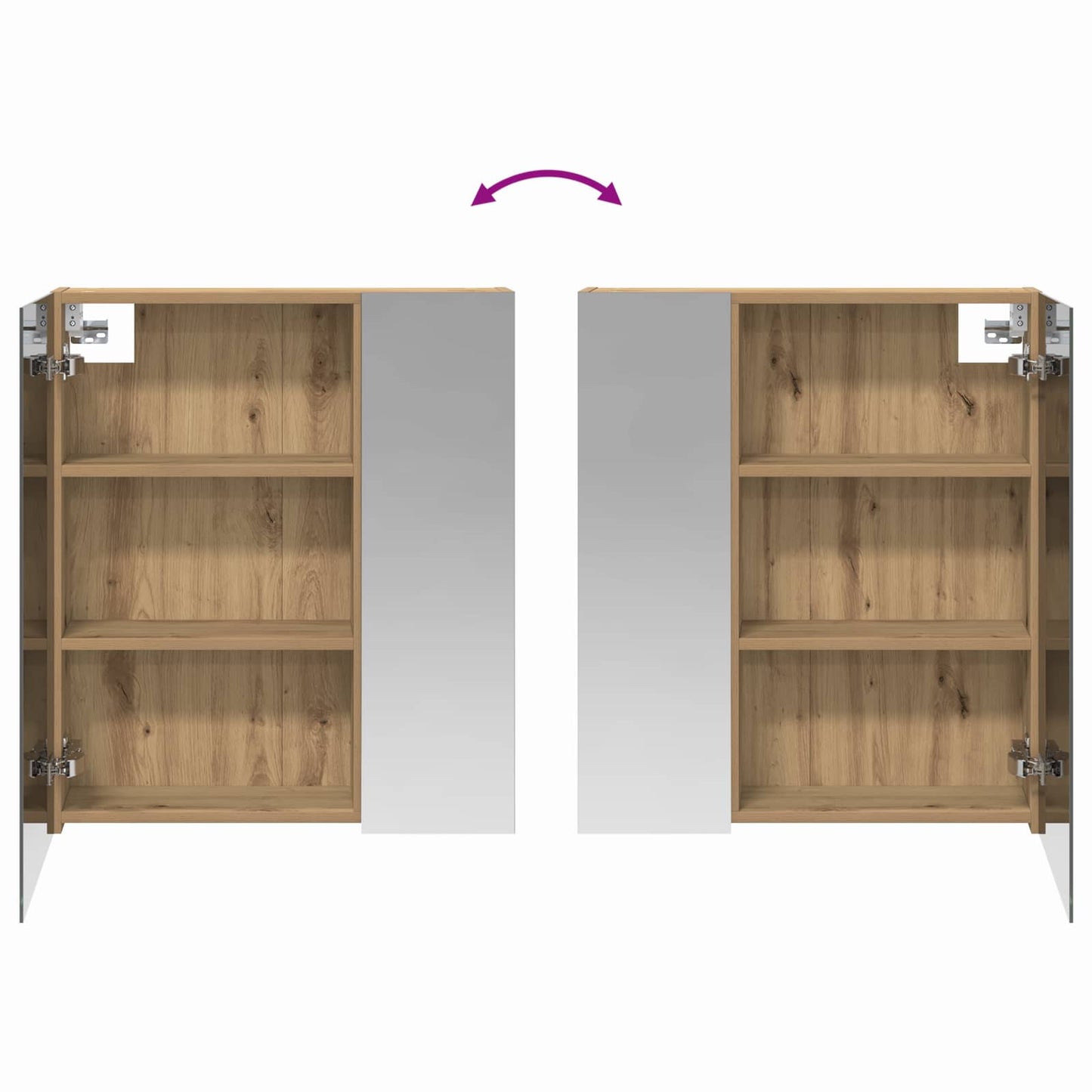 Bathroom Mirror Cabinet Artisian Oak 60 x 14.5 x 70 cm