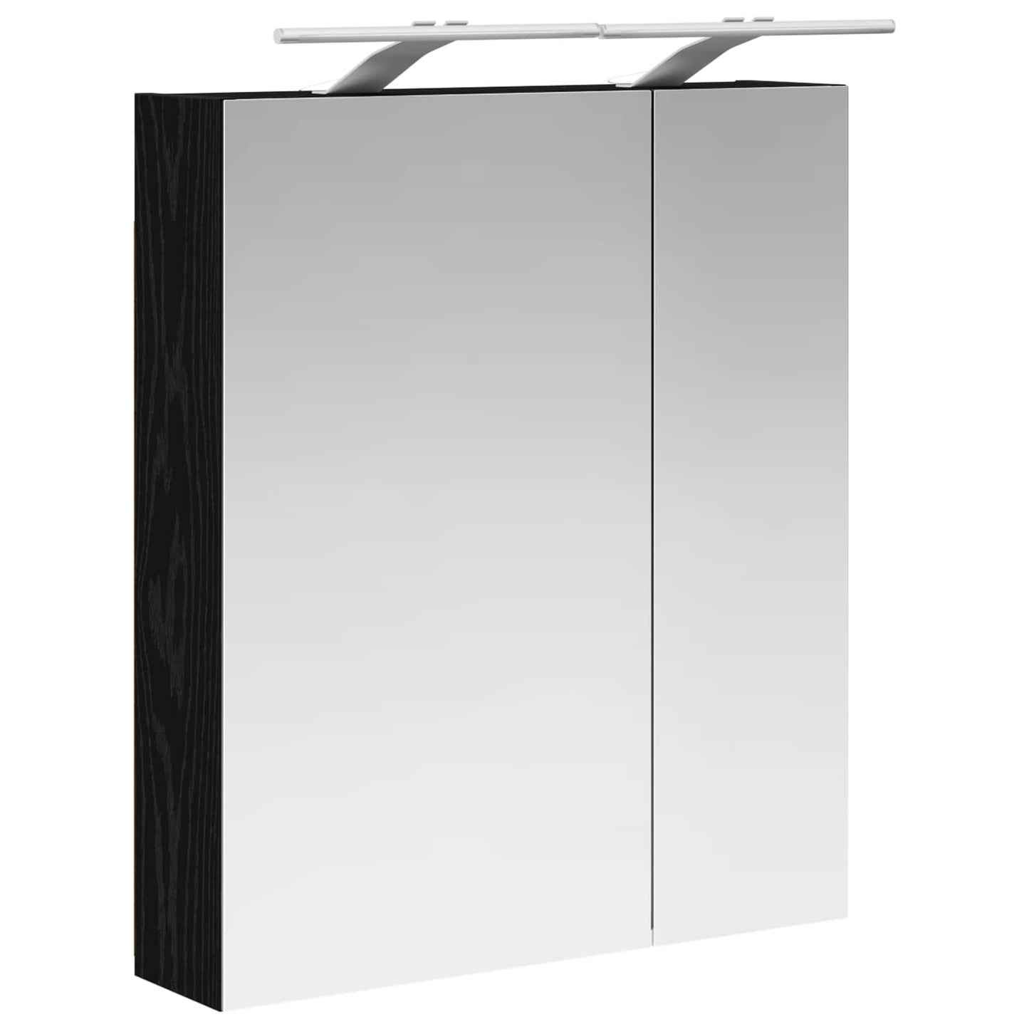 Bathroom Mirror Cabinet Black Oak 60 x 14.5 x 70 cm