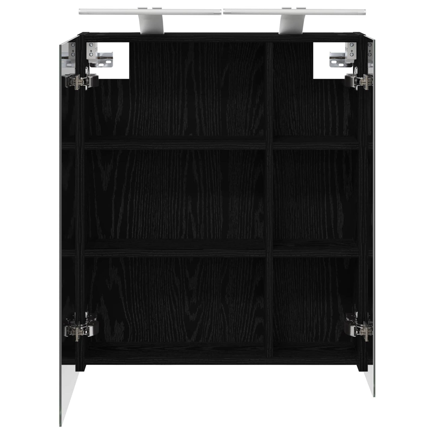 Bathroom Mirror Cabinet Black Oak 60 x 14.5 x 70 cm