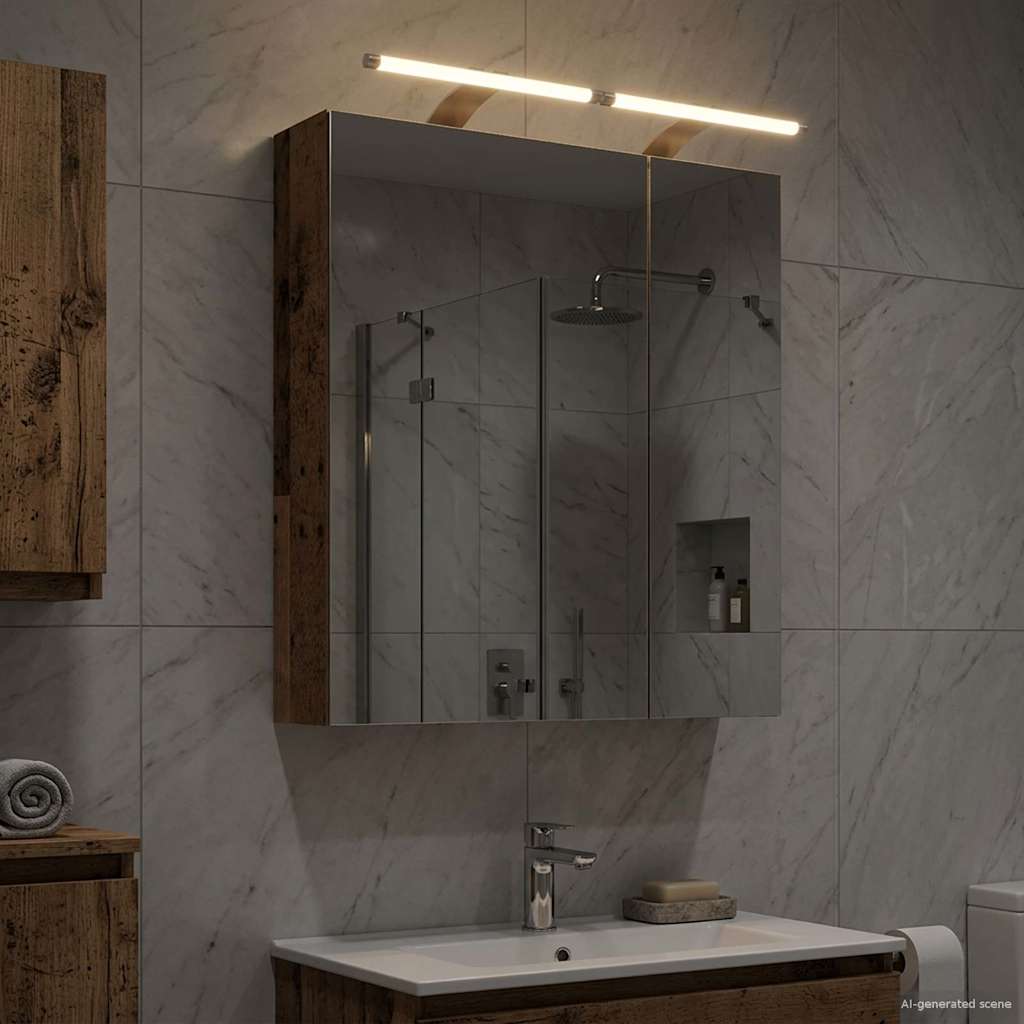 Bathroom Mirror Cabinet Old Wood 60 x 14.5 x 70 cm