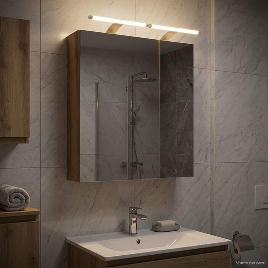 Bathroom Mirror Cabinet Artisan Oak 60 x 14.5 x 70 cm