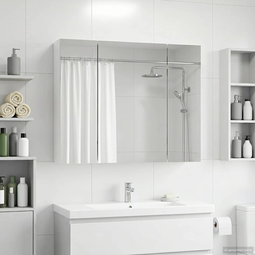 Bathroom Mirror Cabinet White 60 x 14.5 x 50 cm Engineered wood