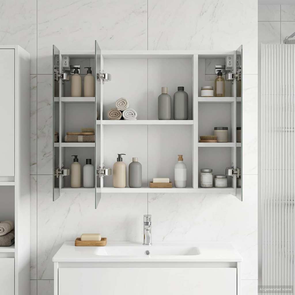 Bathroom Mirror Cabinet White 60 x 14.5 x 50 cm Engineered wood