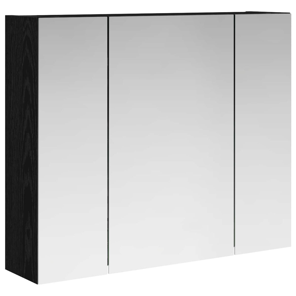 Bathroom Mirror Cabinet Black Oak 60 x 14.5 x 50 cm