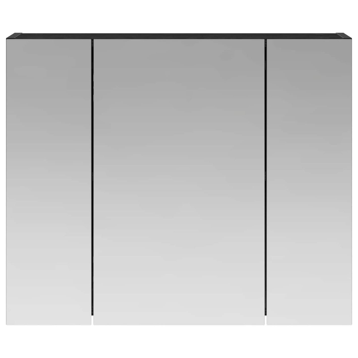 Bathroom Mirror Cabinet Black Oak 60 x 14.5 x 50 cm
