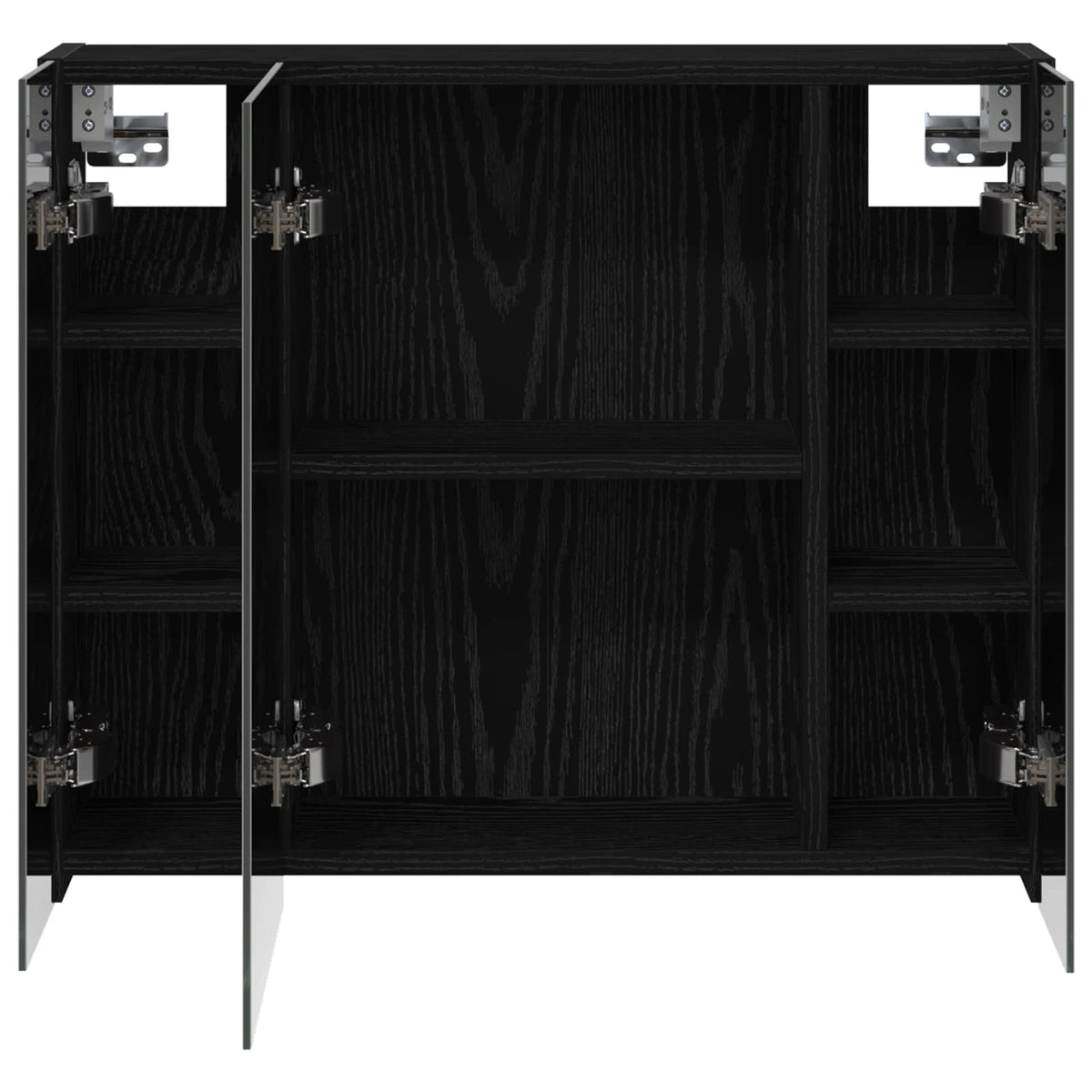 Bathroom Mirror Cabinet Black Oak 60 x 14.5 x 50 cm