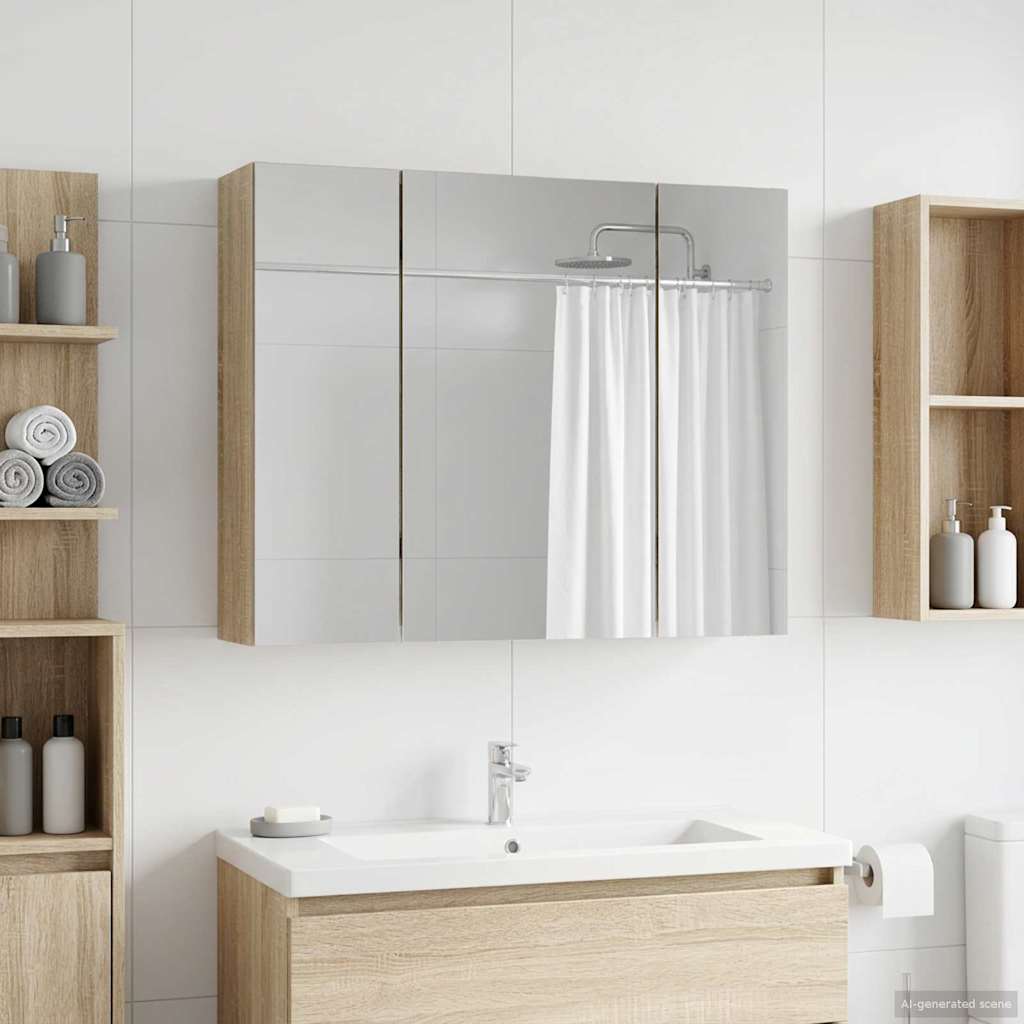 Bathroom Mirror Cabinet Sonoma Oak 60 x 14.5 x 50 cm