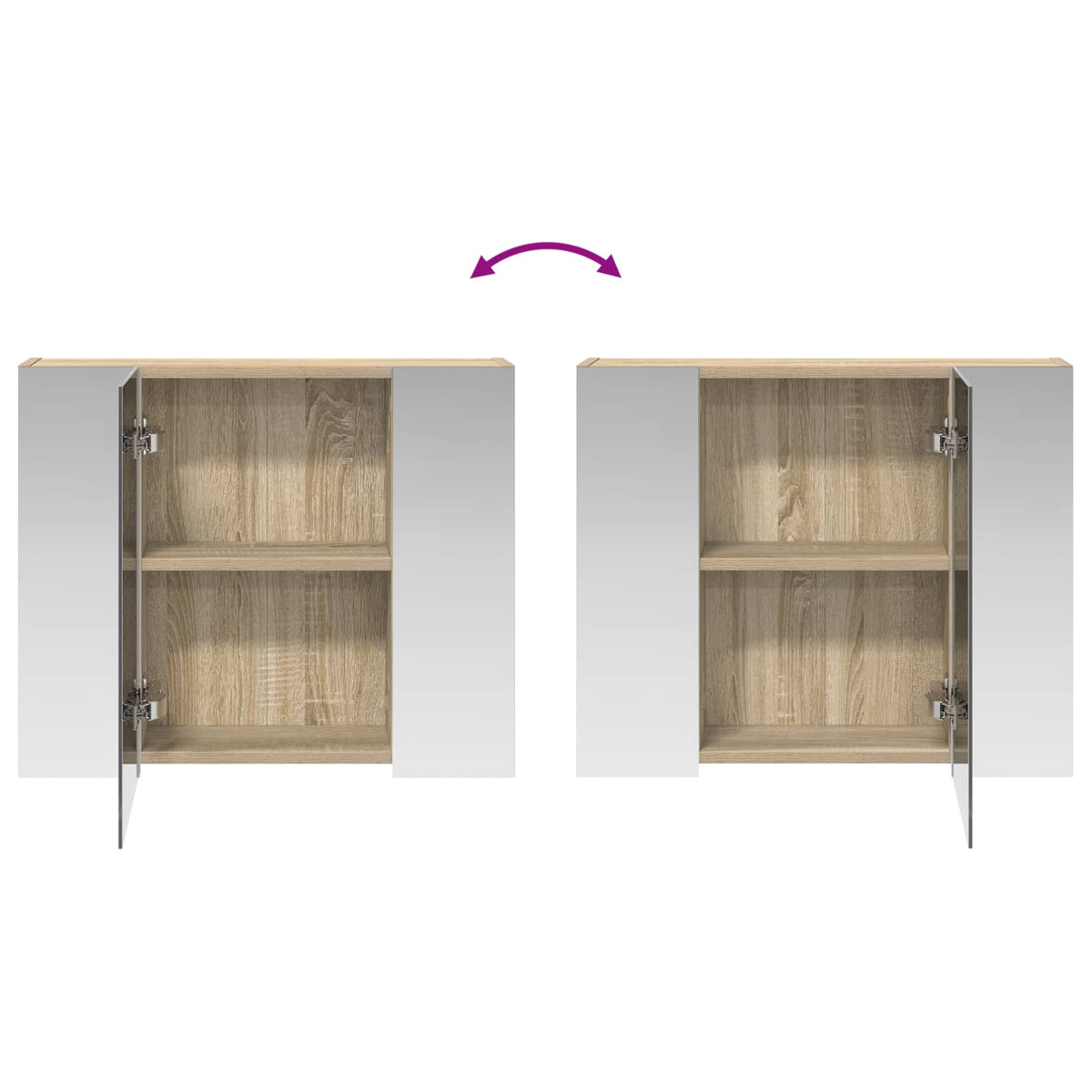 Bathroom Mirror Cabinet Sonoma Oak 60 x 14.5 x 50 cm