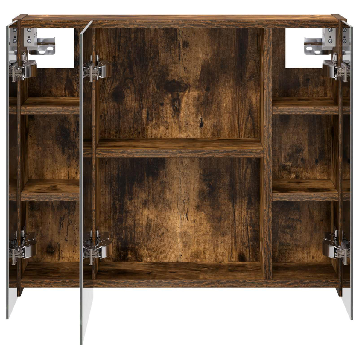 Bathroom Mirror Cabinet Smoked Oak 60 x 14.5 x 50 cm