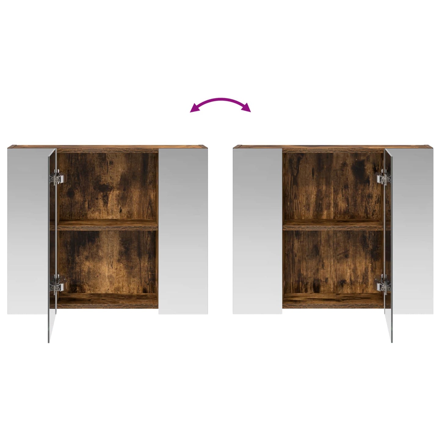 Bathroom Mirror Cabinet Smoked Oak 60 x 14.5 x 50 cm