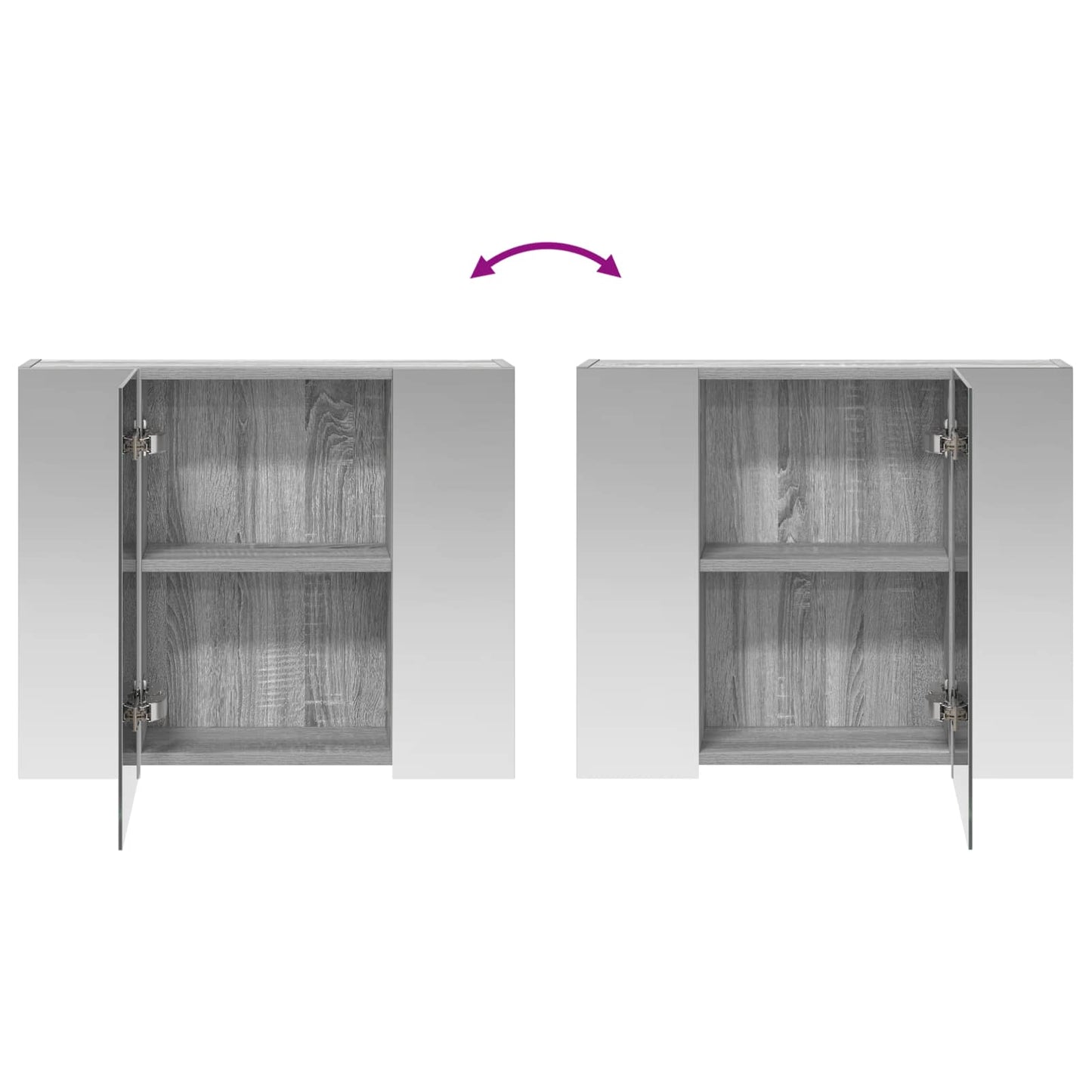 Bathroom Mirror Cabinet Grey Sonoma 60 x 14.5 x 50 cm