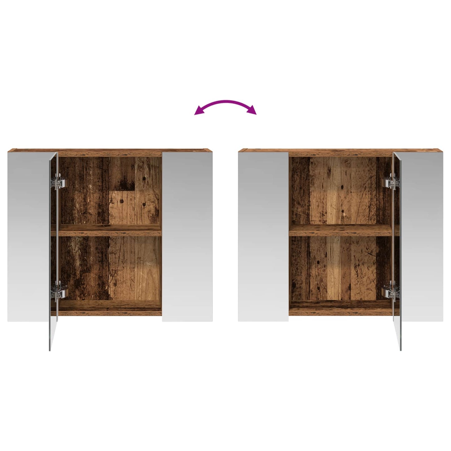Bathroom Mirror Cabinet Old Wood 60 x 14.5 x 50 cm