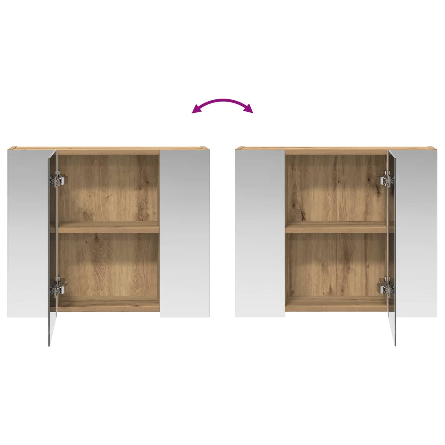 Bathroom Mirror Cabinet Artisan Oak 60 x 14.5 x 50 cm