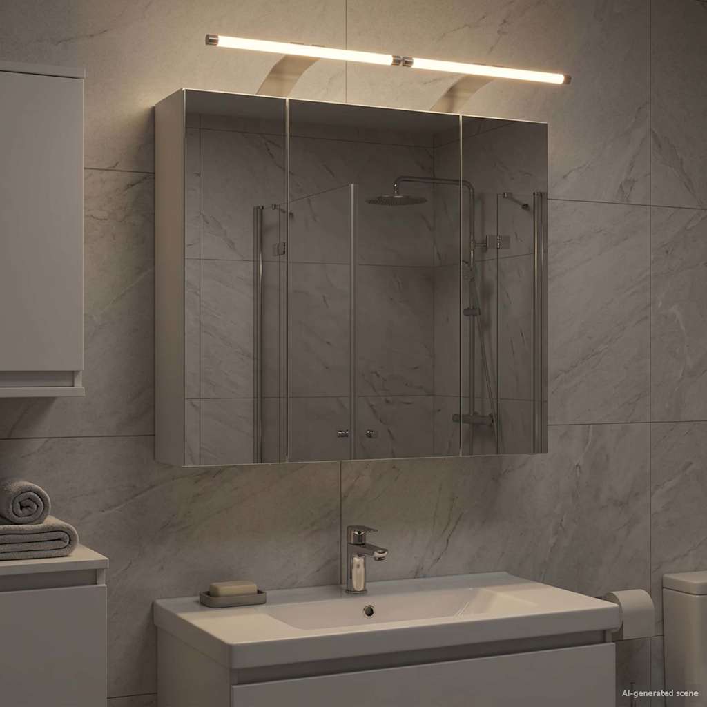 Bathroom Mirror Cabinet White 60 x 14.5 x 50 cm Engineered wood
