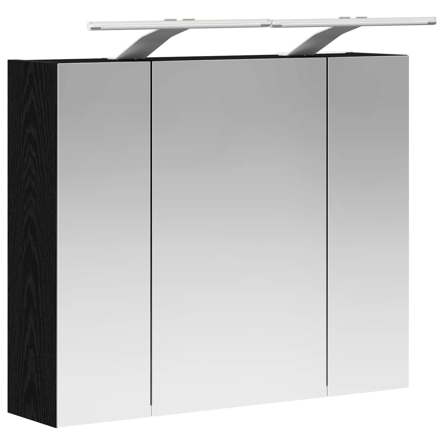 Bathroom Mirror Cabinet Black Oak 60 x 14.5 x 50 cm