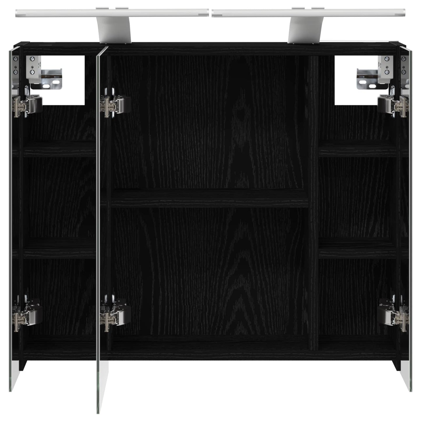 Bathroom Mirror Cabinet Black Oak 60 x 14.5 x 50 cm
