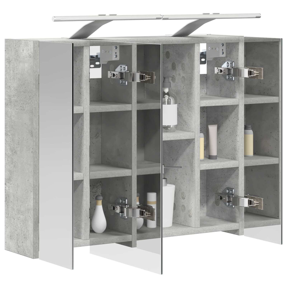 Bathroom Mirror Cabinet Concrete Grey 60 x 14.5 x 50 cm
