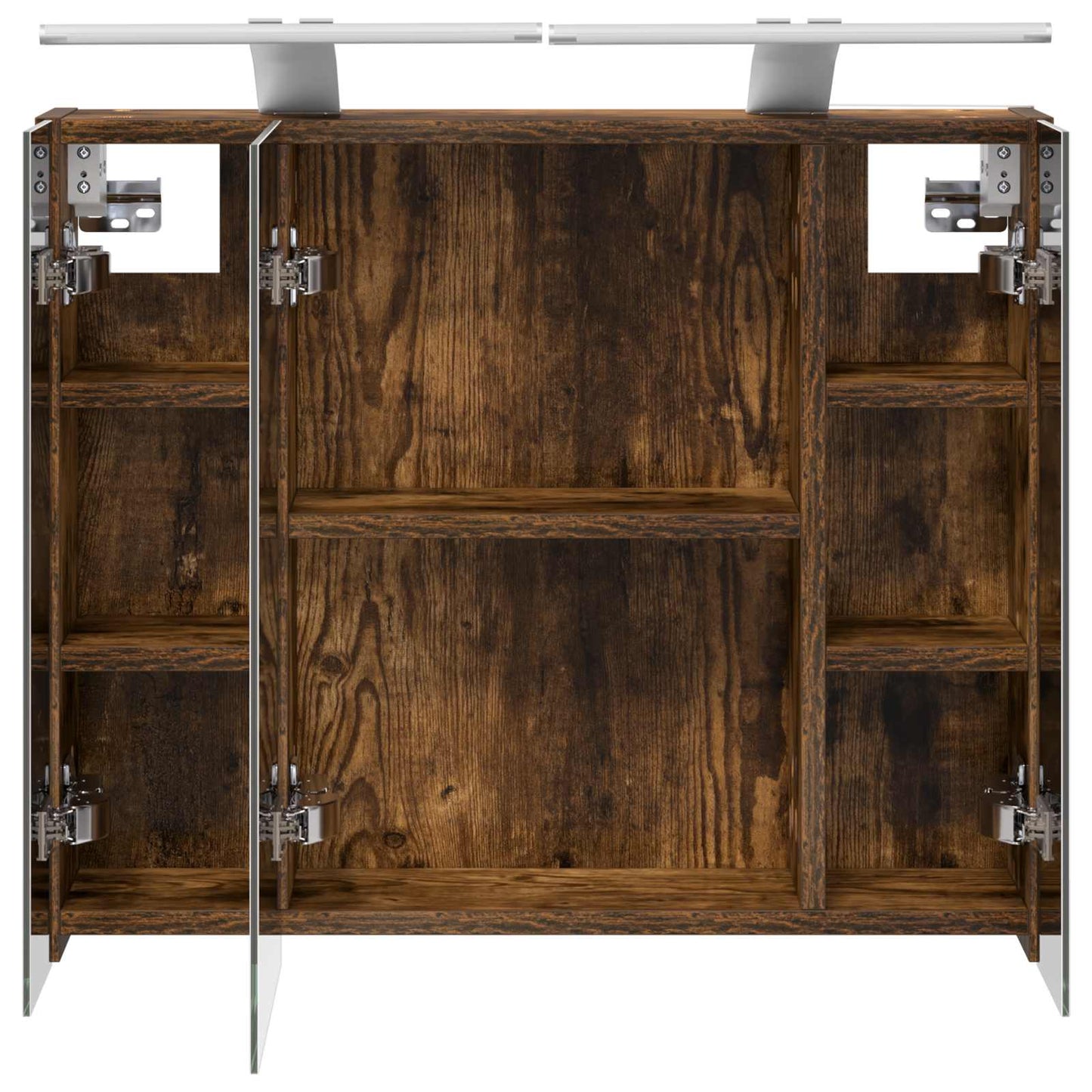 Bathroom Mirror Cabinet Smoked Oak 60 x 14.5 x 50 cm