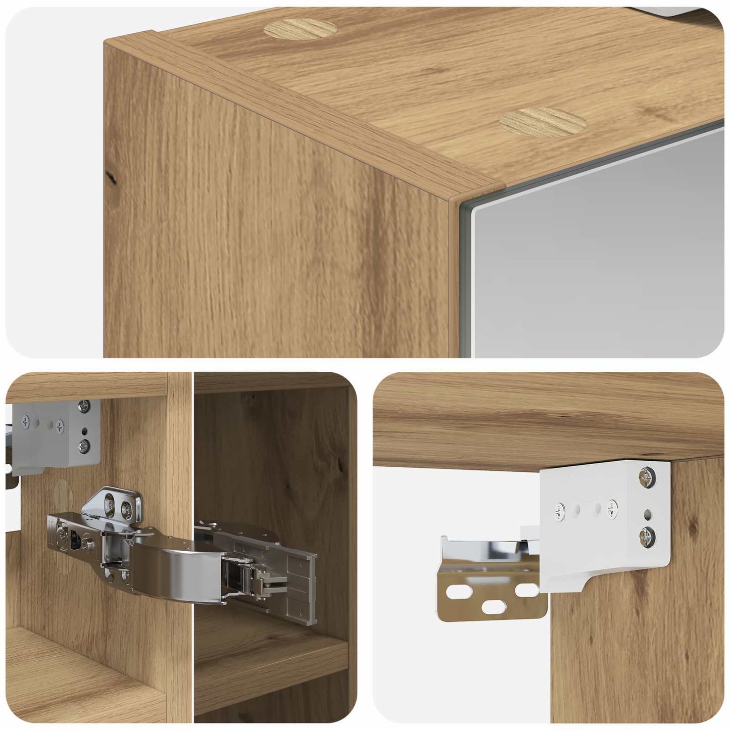 Bathroom Mirror Cabinet Artisian Oak 60 x 14.5 x 50 cm